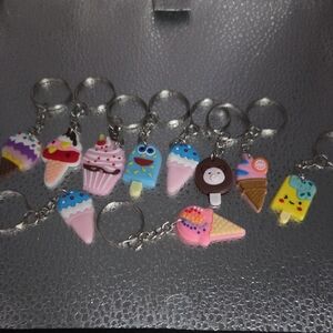 Colorful Ice Cream and Cupcake Keychains